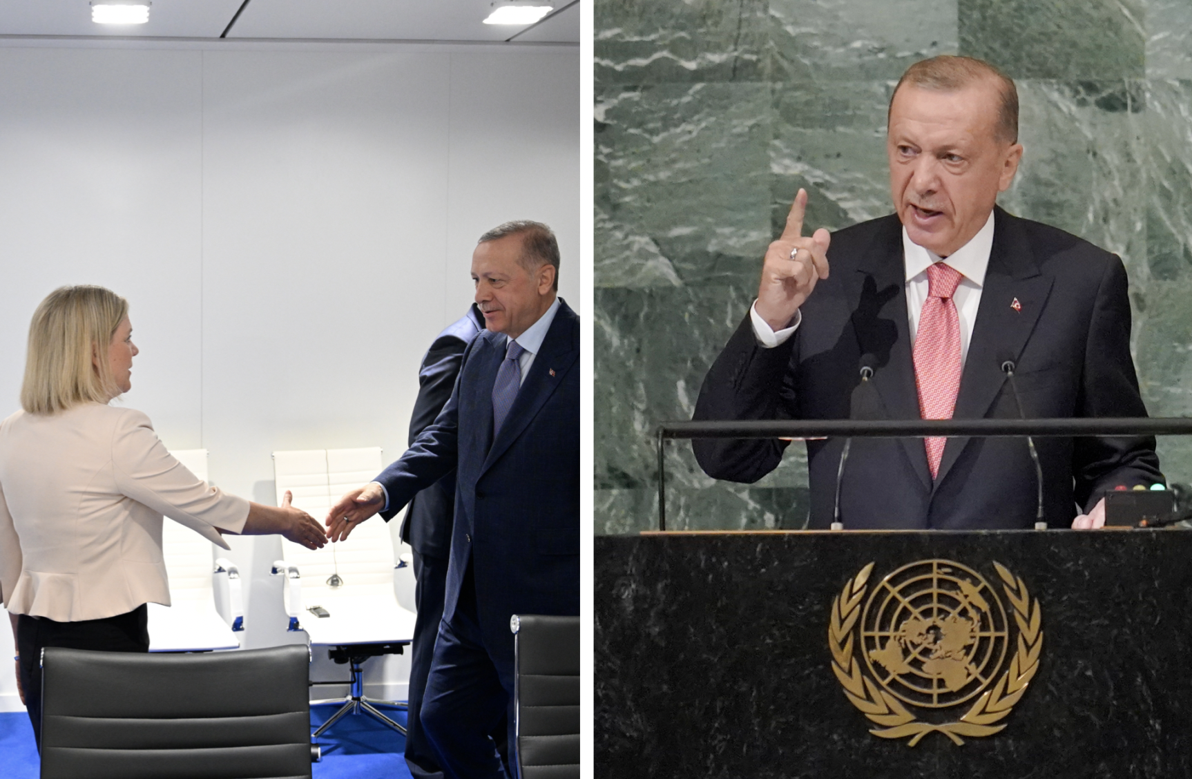 Erdogan upprepar Natohotet att blockera Sveriges medlemskap.
